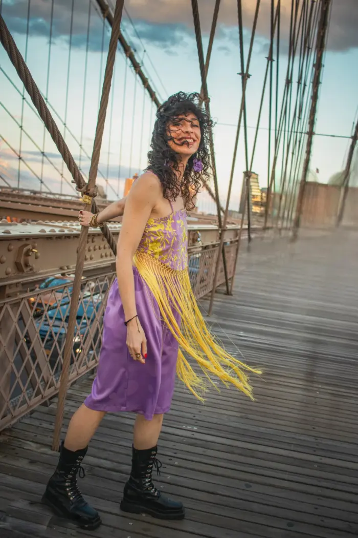 Top Mantón - Malva y flúor - Imagen 3