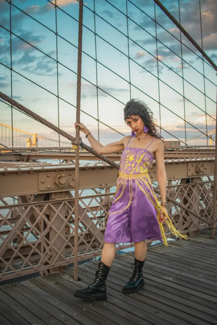 Top Mantón - Malva y flúor - Imagen 2